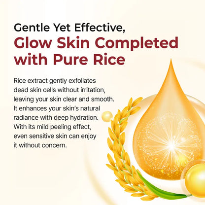 Peel Shot Glow Rice Ampoule Duo - Peel Shot Gentle Exfoliator for Glowing, Smooth Skin | Blackhead Whitehead Care | Korean skincare